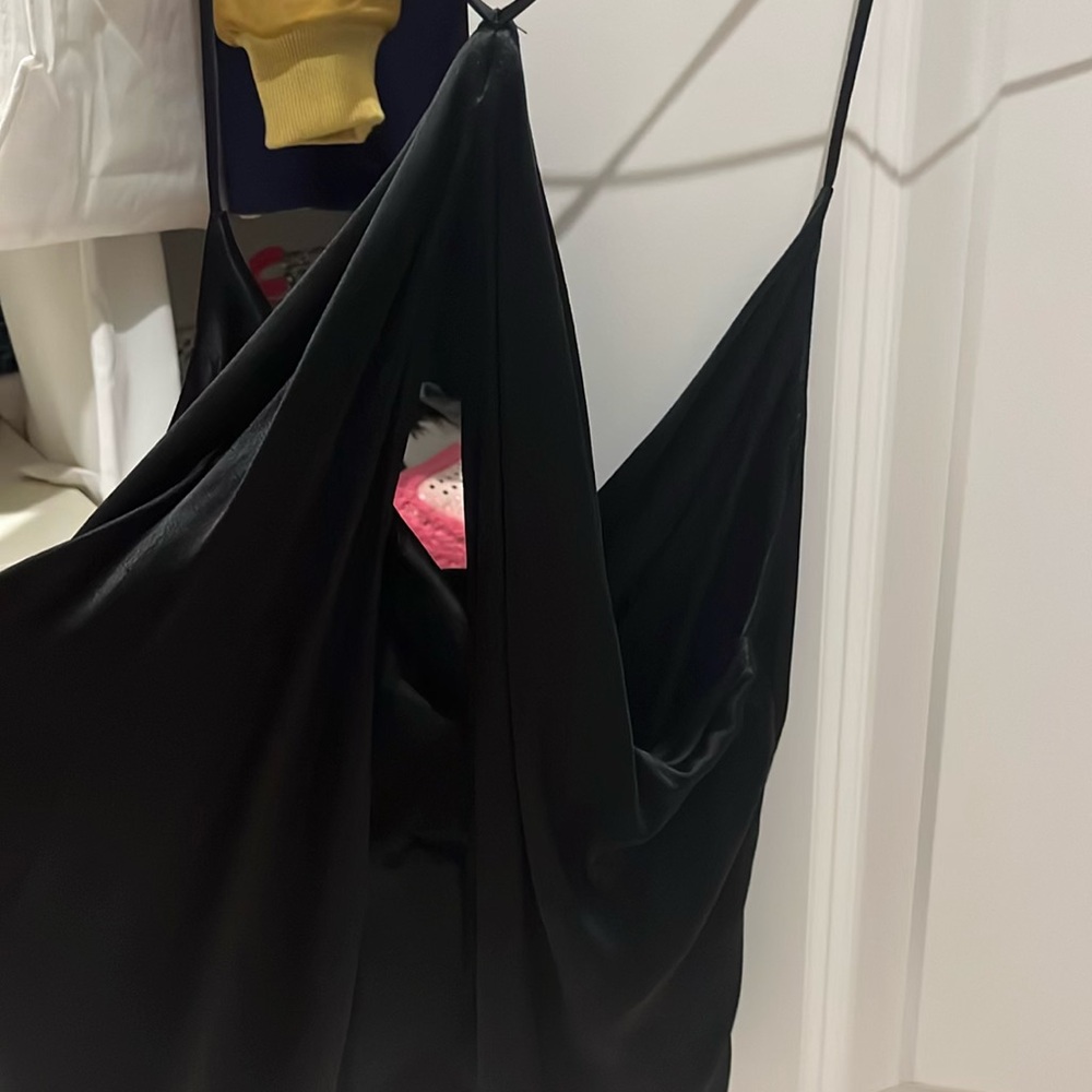 black Zara crop top cowl neck